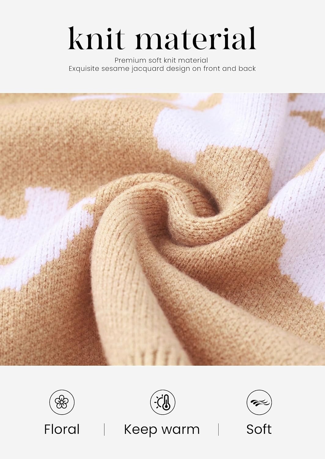 image:imagePRETTYGARDEN Womens Floral Sweater Crewneck Pullover TopsApricot