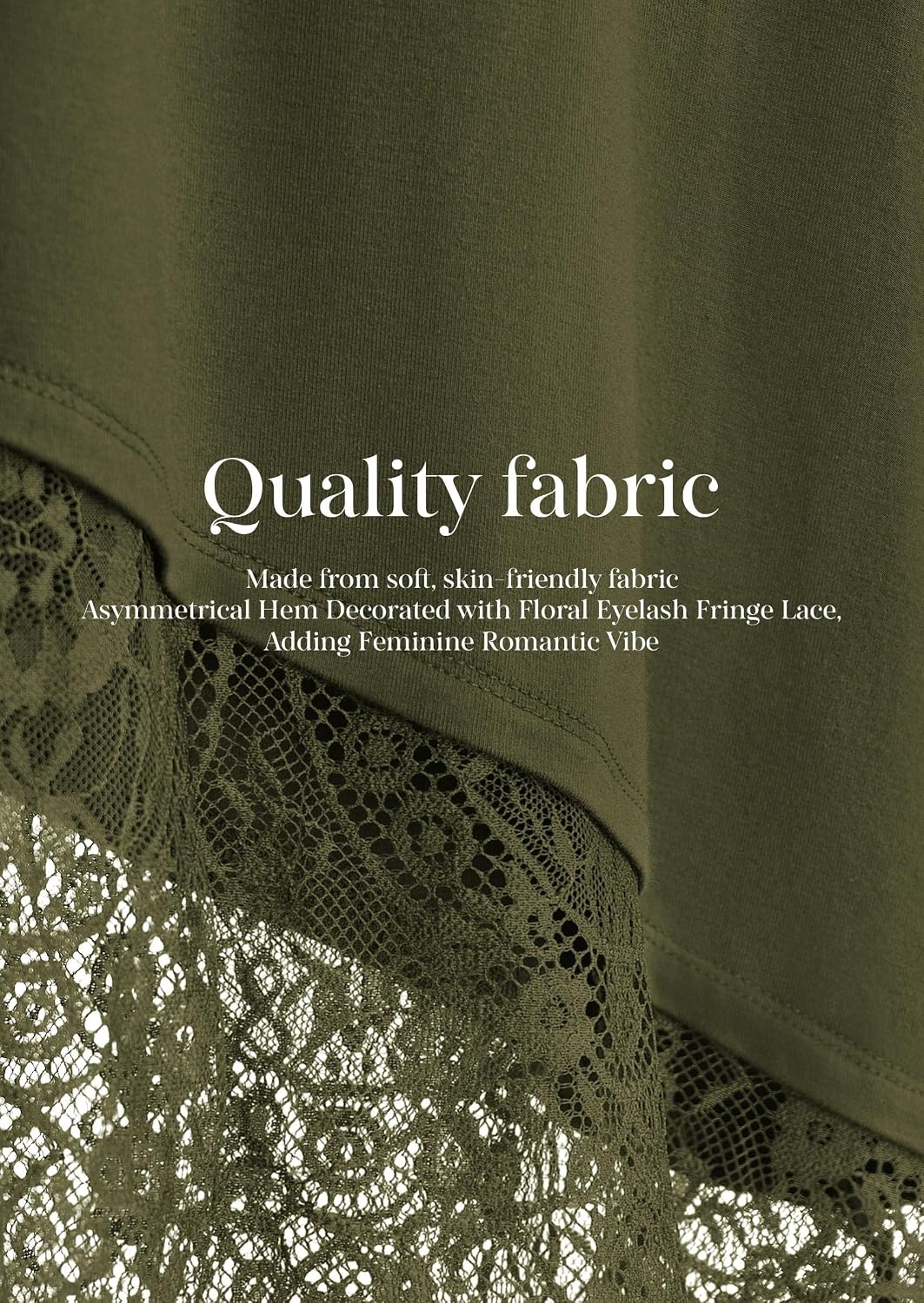 image:imagePRETTYGARDEN Womens Lace Patchwork Long Sleeve ShirtsArmy Green