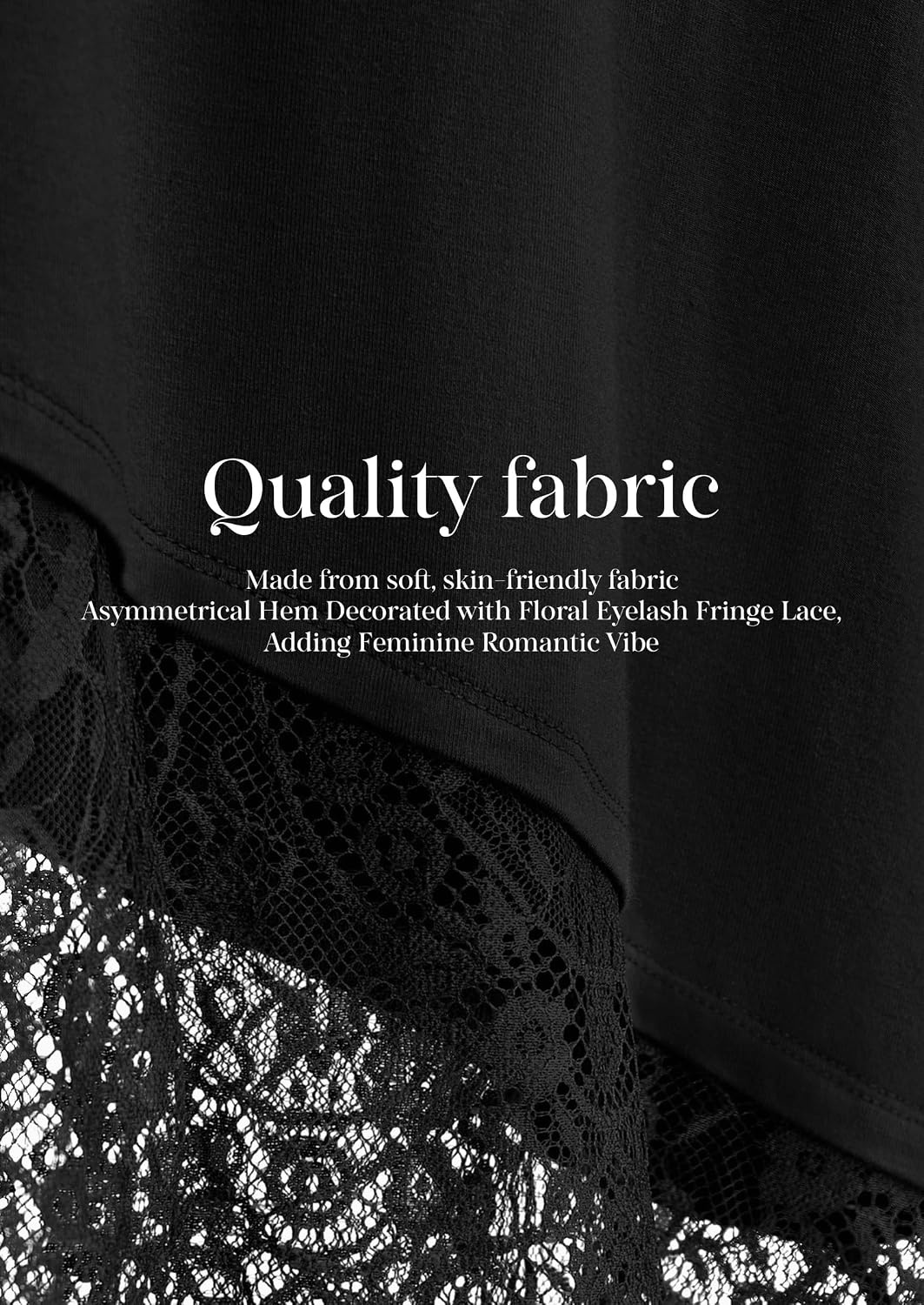 image:imagePRETTYGARDEN Womens Lace Patchwork Long Sleeve ShirtsBlack