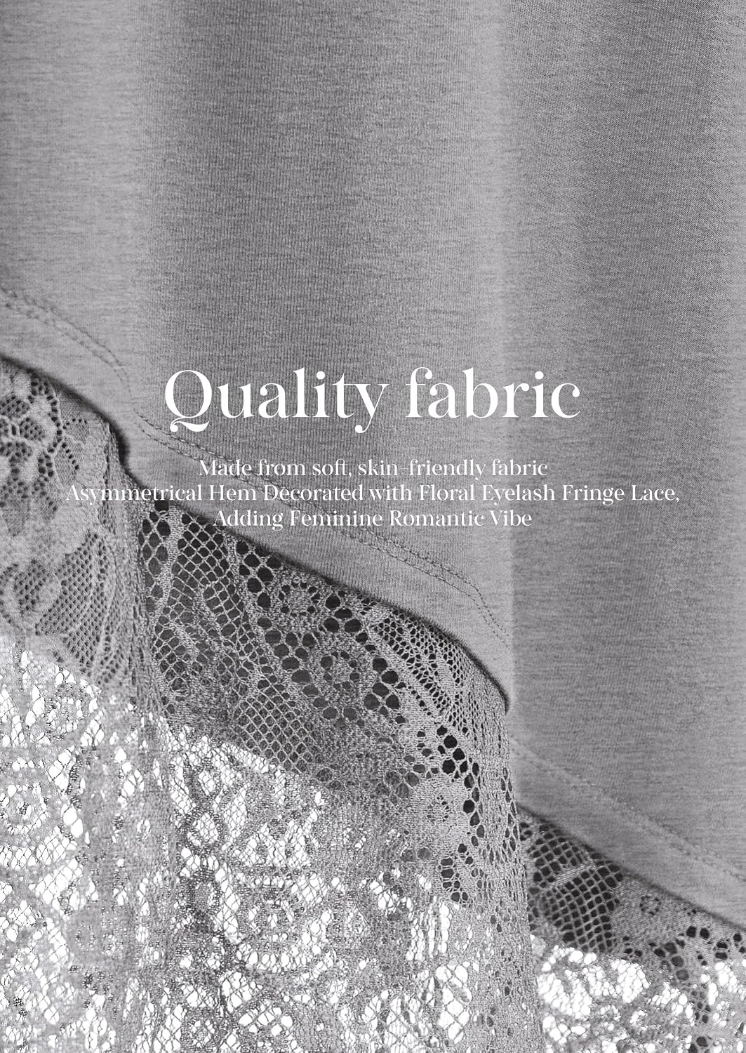 image:imagePRETTYGARDEN Womens Lace Patchwork Long Sleeve ShirtsGrey