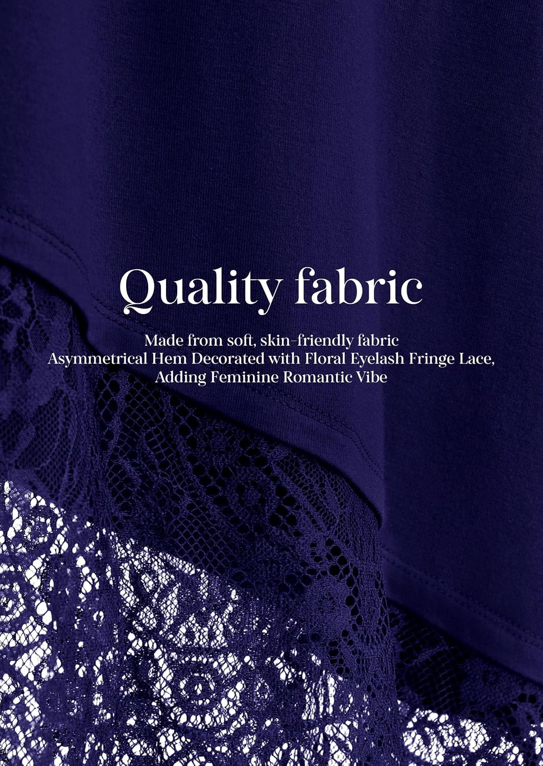 image:imagePRETTYGARDEN Womens Lace Patchwork Long Sleeve ShirtsNavy