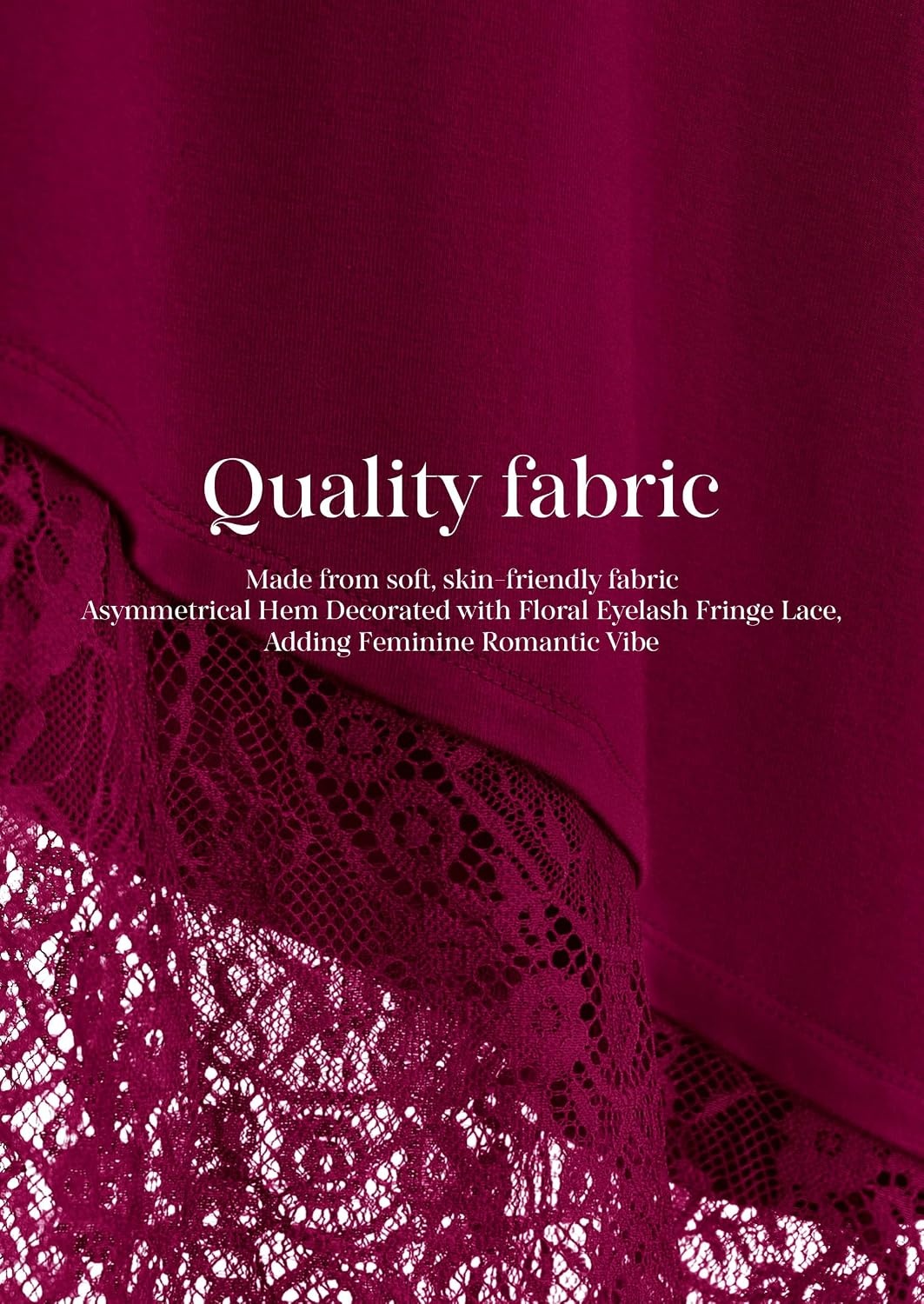 image:imagePRETTYGARDEN Womens Lace Patchwork Long Sleeve ShirtsWine Red