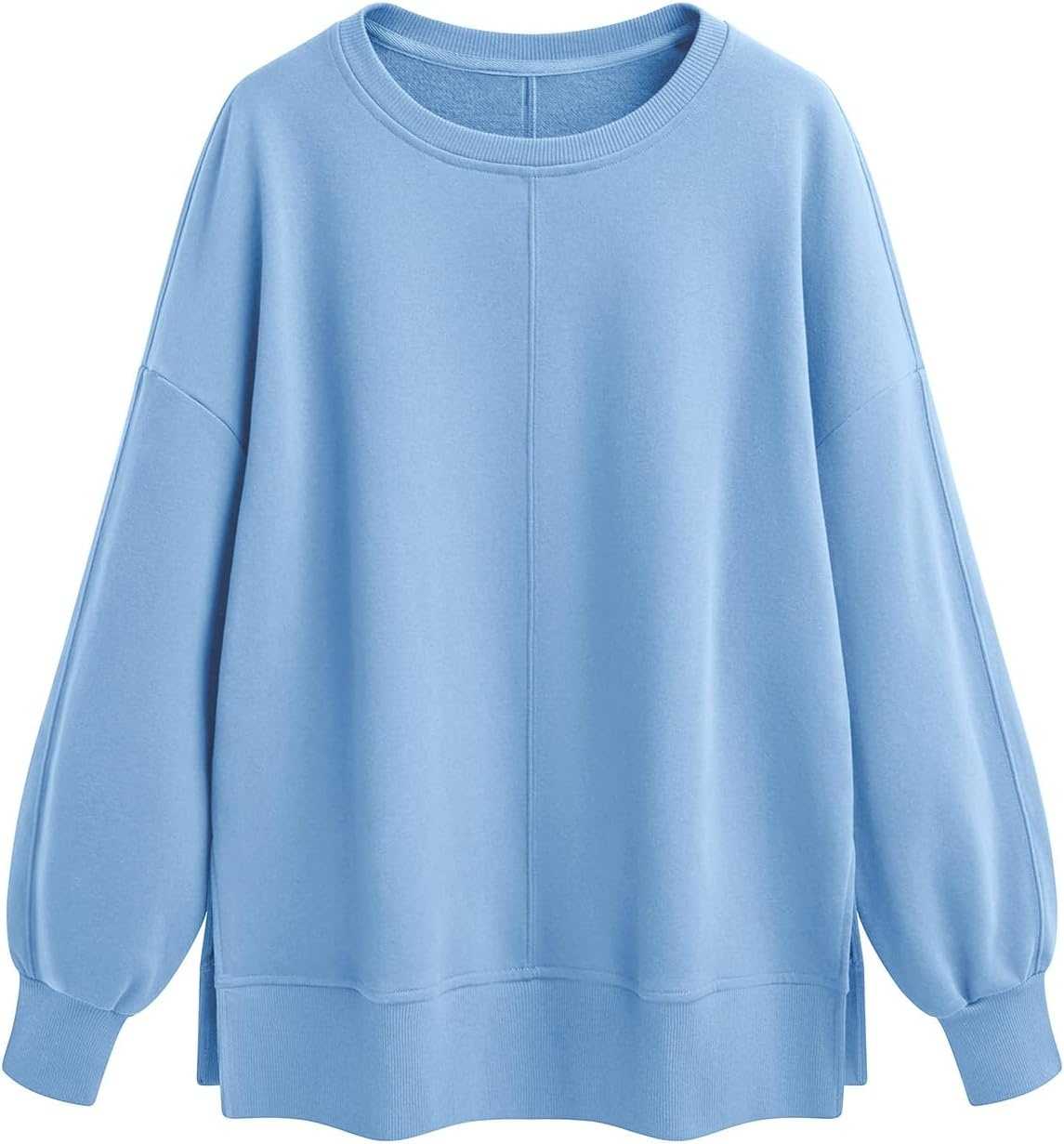 image:imagePRETTYGARDEN Womens Oversized Long Sleeve Crewneck Sweatshirts Thumb HoleLight Blue