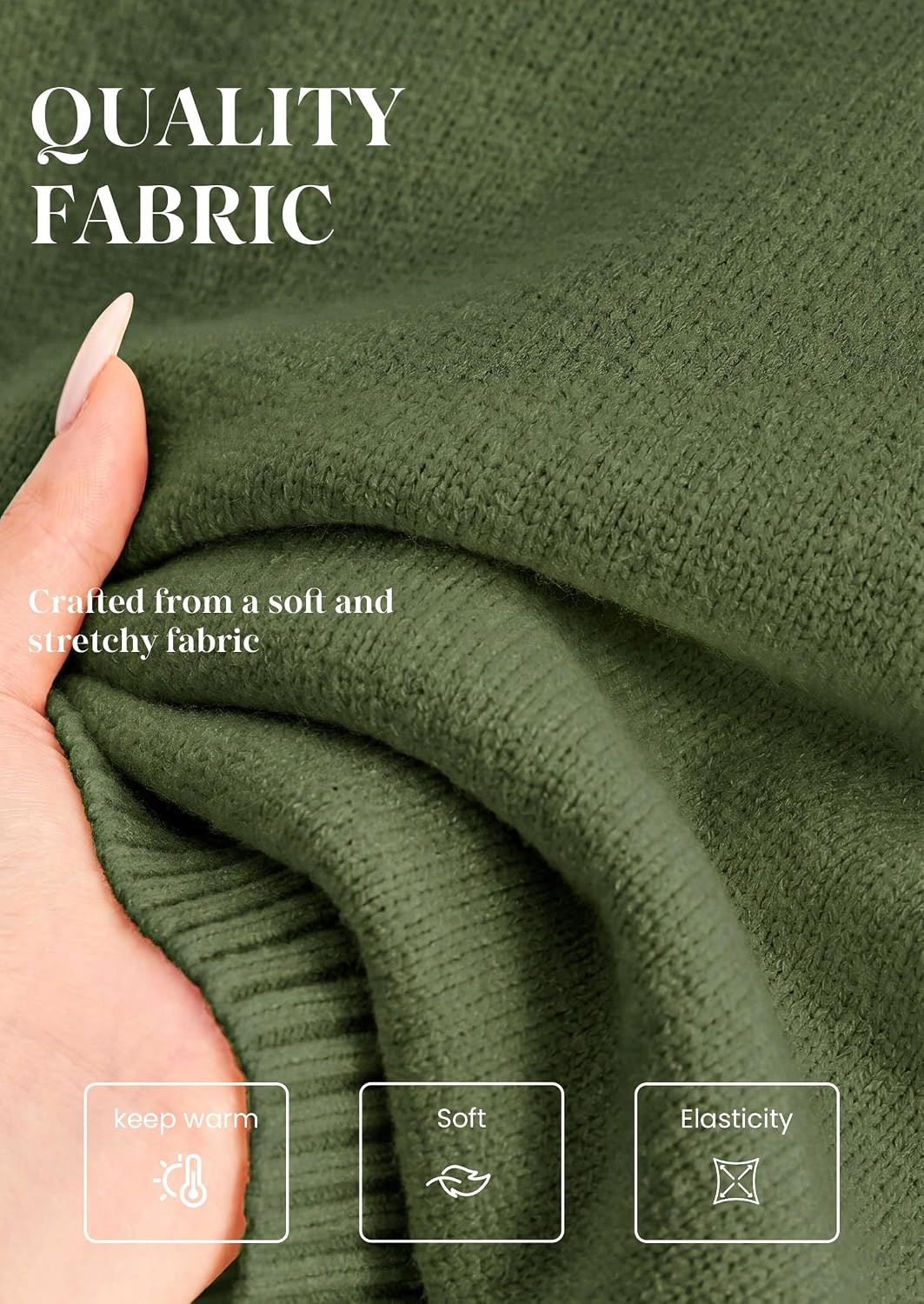 image:imagePRETTYGARDEN Womens Quarter Zip Pullover Oversized SweatersArmy Green