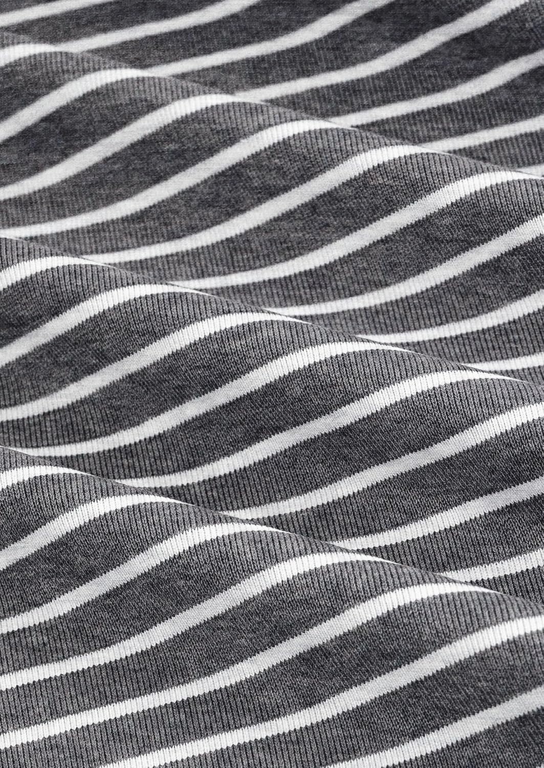 image:imagePRETTYGARDEN Womens Striped Lounge Set Fall Winter 2 Piece SetsStriped Dark Grey White