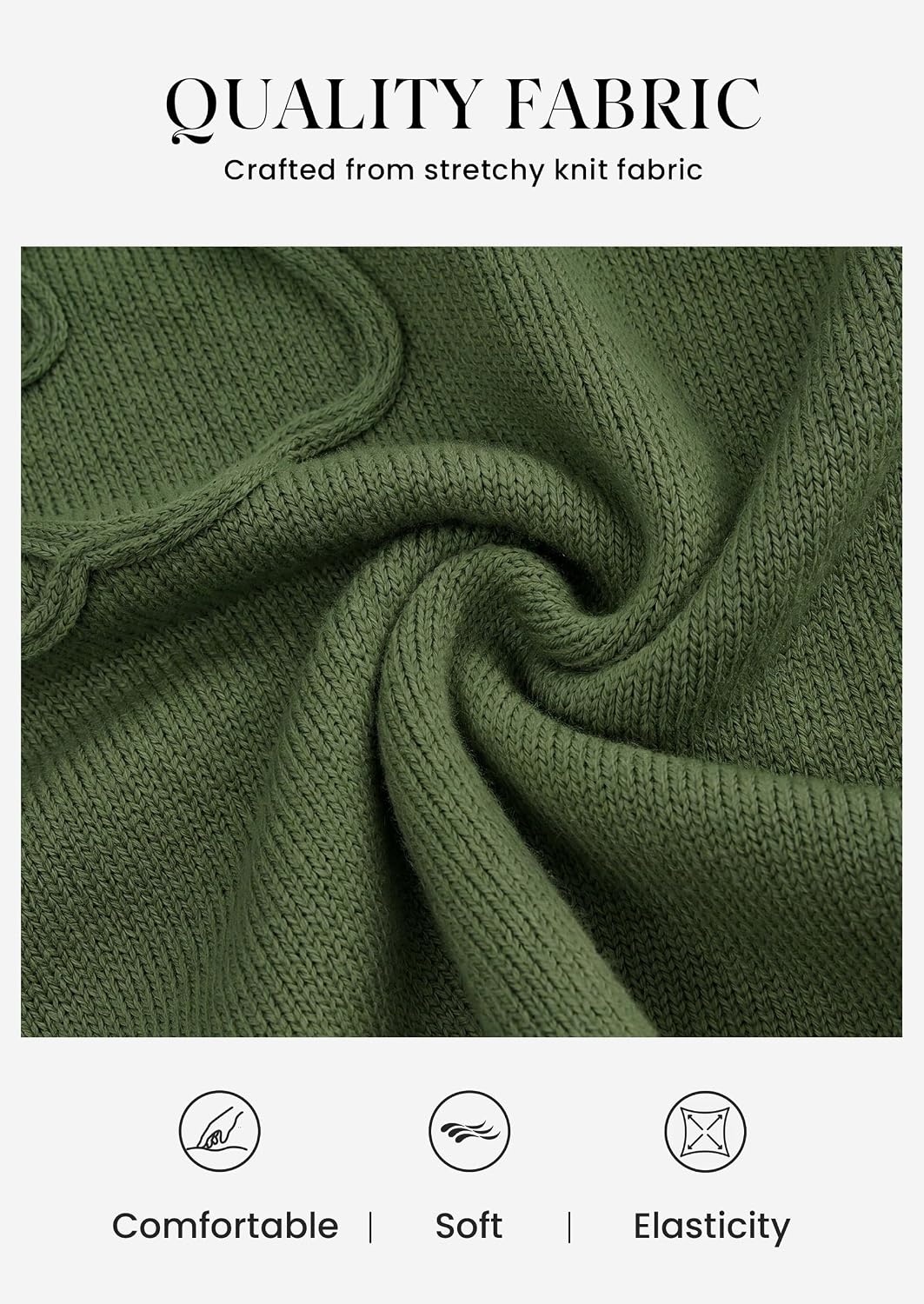 image:imagePRETTYGARDEN Womens Sweaters Floral Long Sleeve Knit TopsArmy Green