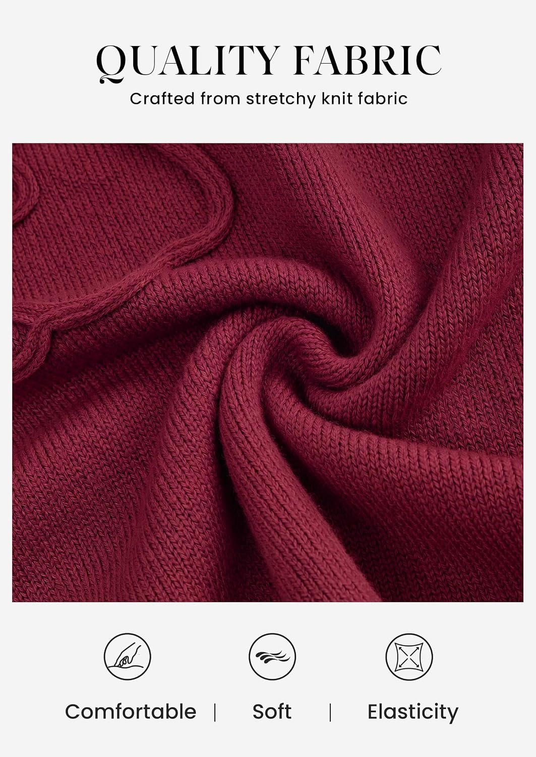 image:imagePRETTYGARDEN Womens Sweaters Floral Long Sleeve Knit TopsBurgundy