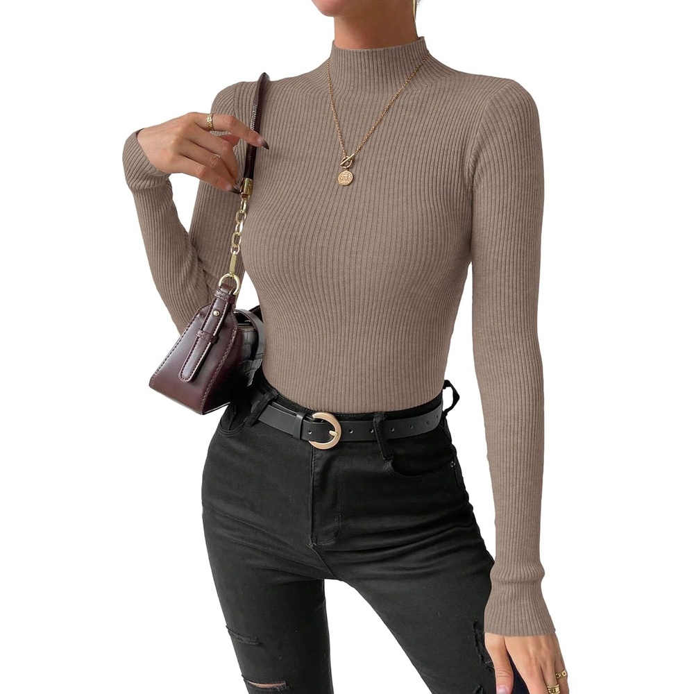 image:imagePRETTYGARDEN Lightweight Fall Sweaters for Women Slim FitKhaki