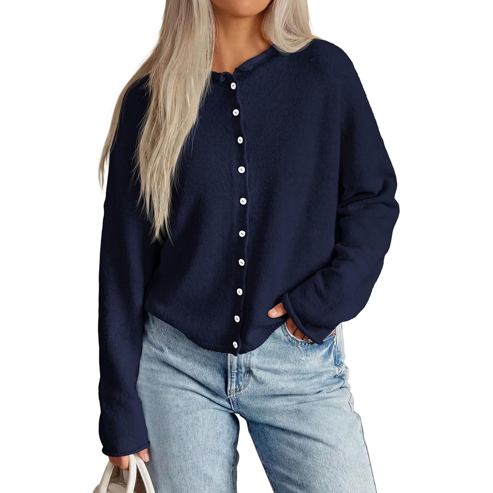 image:imagePRETTYGARDEN Lightweight Knit Cardigan Sweaters for WomenNavy Blue