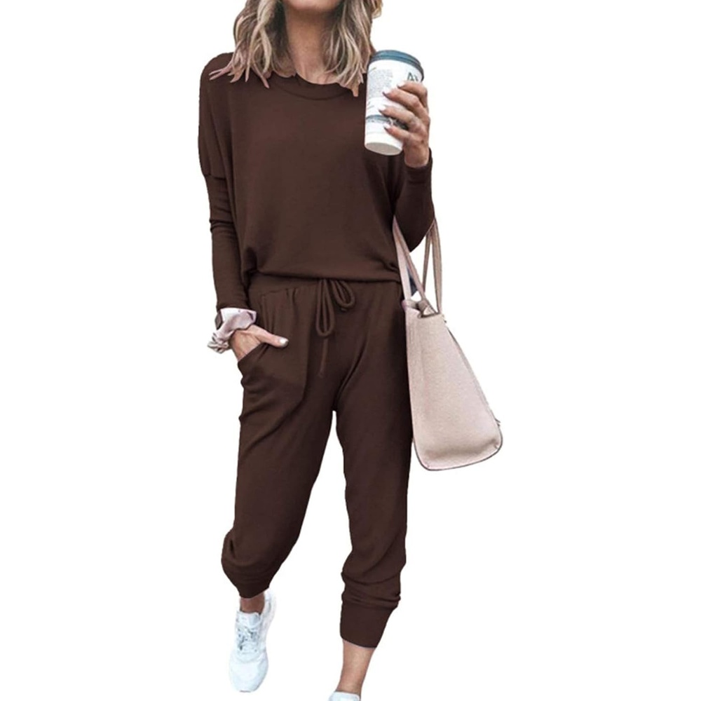 image:imagePRETTYGARDEN Travel Outfit Women 2 Piece Lounge SetsBrown