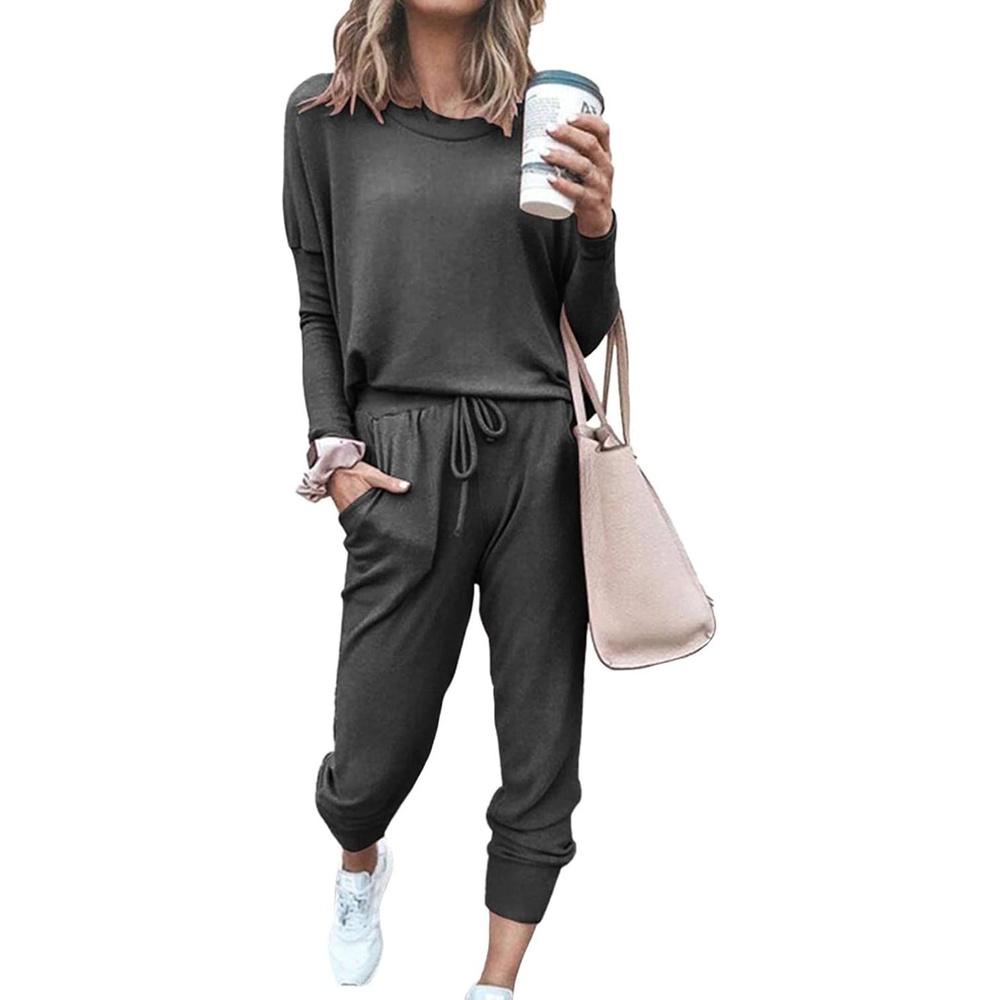 image:imagePRETTYGARDEN Travel Outfit Women 2 Piece Lounge SetsDark Grey