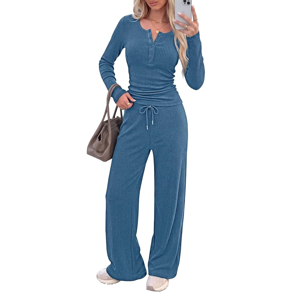 image:imagePRETTYGARDEN Two Piece Lounge Sets for Women Fall FashionBlue
