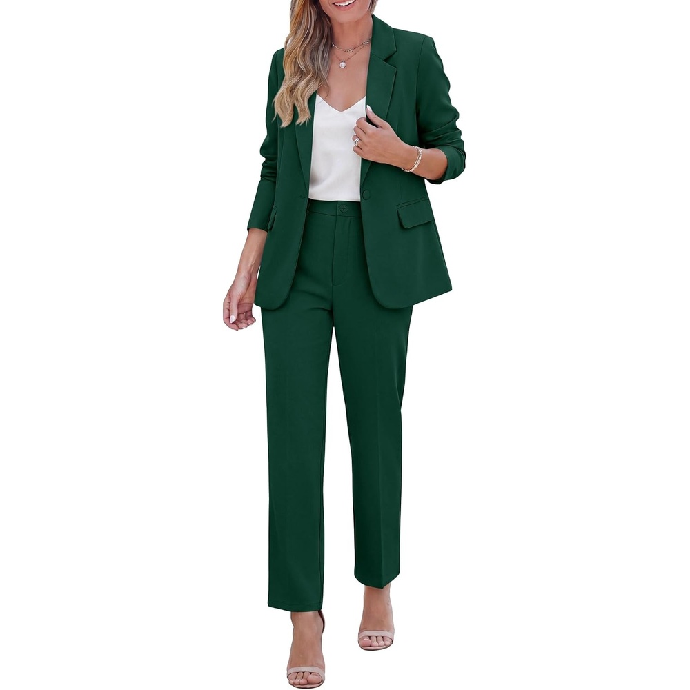 image:imagePRETTYGARDEN Two Piece Sets for Women Dressy Pant SuitsDark Green