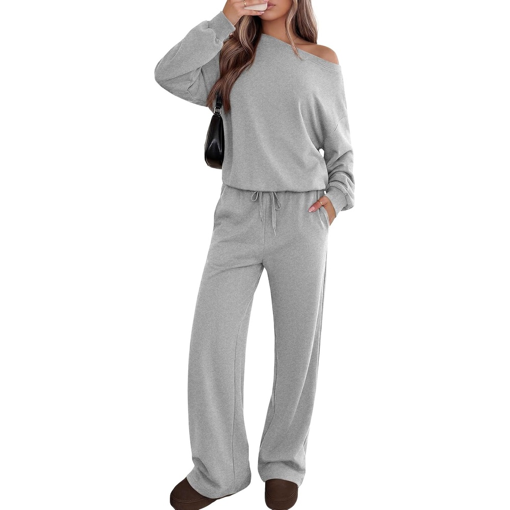 image:imagePRETTYGARDEN Womens 2 Piece Casual Matching Lounge SetsGrey