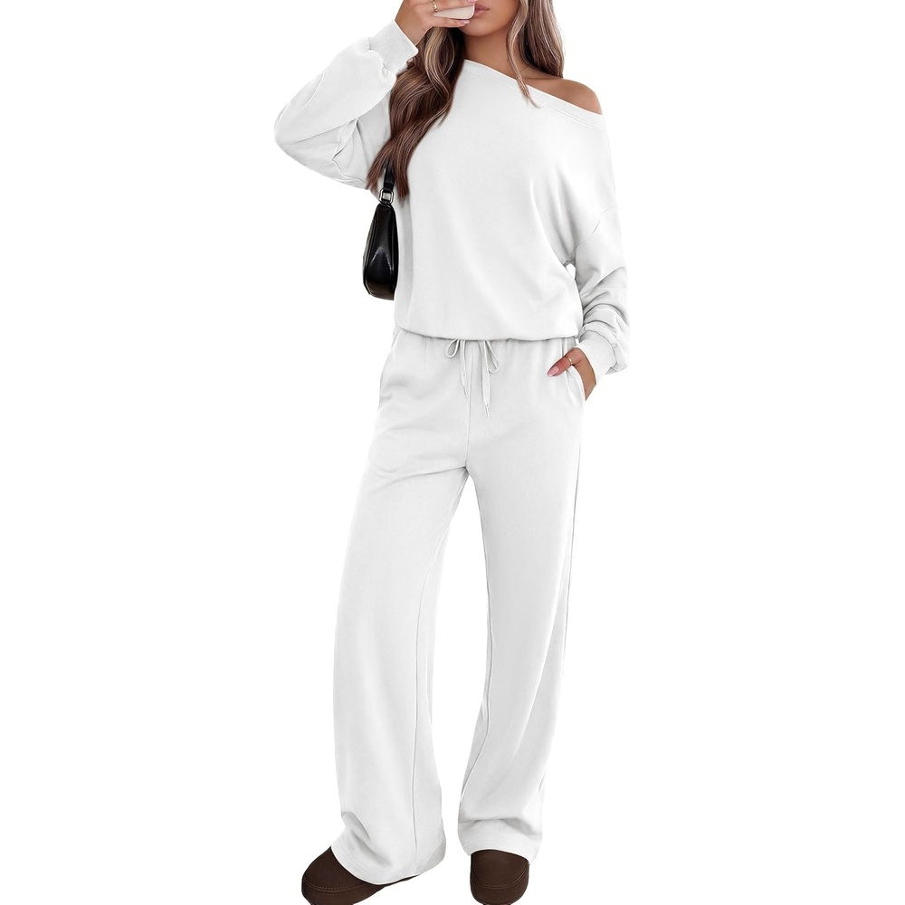image:imagePRETTYGARDEN Womens 2 Piece Casual Matching Lounge SetsWhite