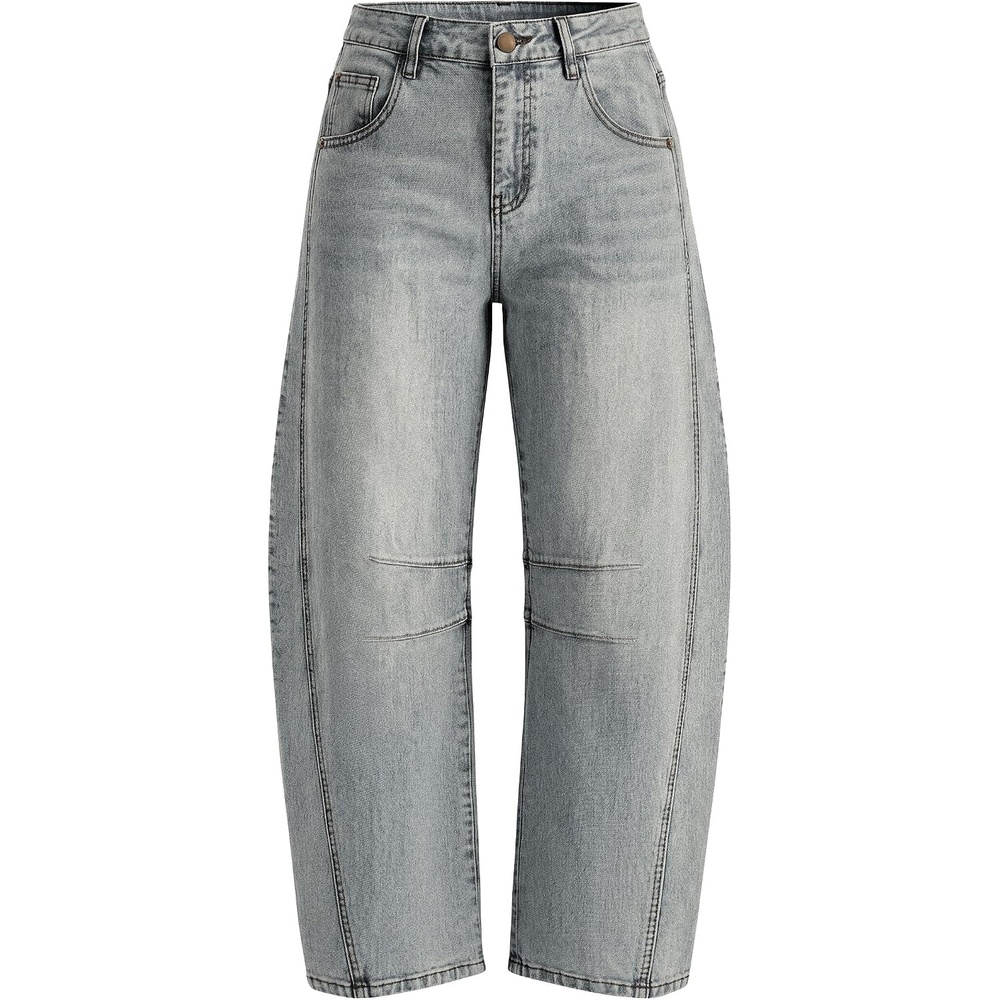 image:imagePRETTYGARDEN Womens Barrel Baggy Jeans High Waisted PantsRetro Blue