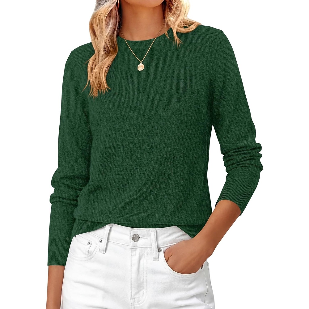 image:imagePRETTYGARDEN Womens Fall Basic Long Sleeve SweaterDark Green