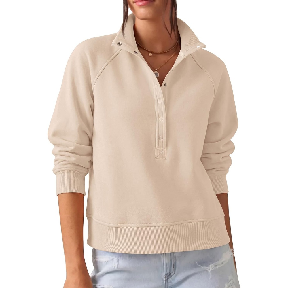 image:imagePRETTYGARDEN Womens Fall Trendy Oversized SweatshirtsBeige