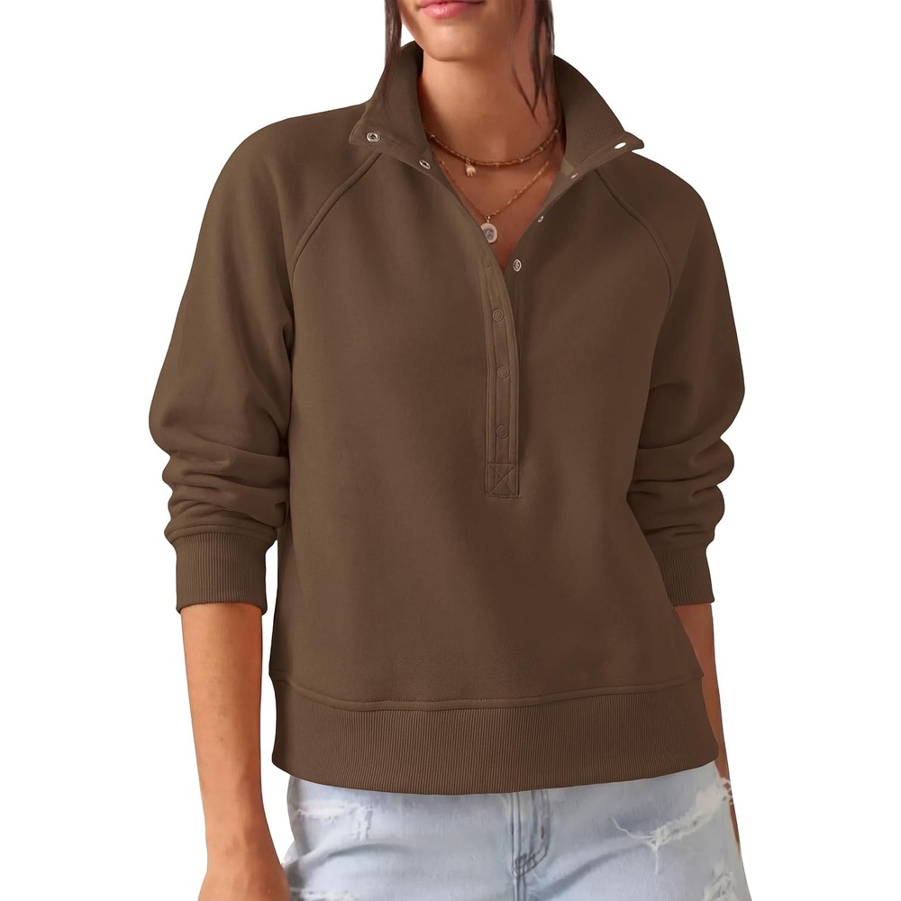 image:imagePRETTYGARDEN Womens Fall Trendy Oversized SweatshirtsBrown