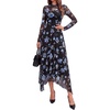 Floral Black Blue