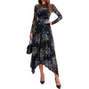 Floral Black Blue Yellow