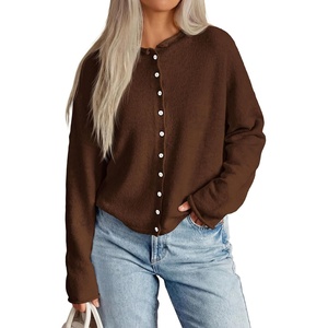 PRETTYGARDEN Lightweight Knit Cardigan Sweaters for Women(Brown)