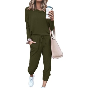 PRETTYGARDEN Travel Outfit Women 2 Piece Lounge Sets(Army Green)