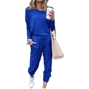 PRETTYGARDEN Travel Outfit Women 2 Piece Lounge Sets(Blue)