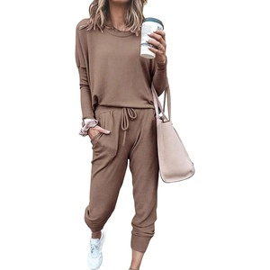 PRETTYGARDEN Travel Outfit Women 2 Piece Lounge Sets(Dark Khaki)