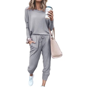 PRETTYGARDEN Travel Outfit Women 2 Piece Lounge Sets(Light Grey)