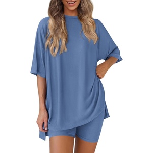 PRETTYGARDEN Women 2 Piece Lounge Set Airport Travel Outfit(Blue)