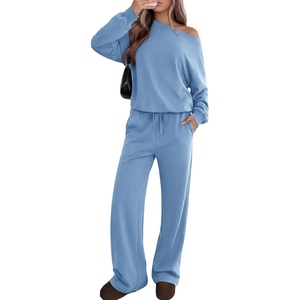 PRETTYGARDEN Womens 2 Piece Casual Matching Lounge Sets(Light Blue)