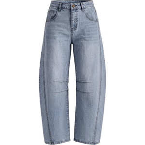 PRETTYGARDEN Women’s Barrel Baggy Jeans High Waisted Pants(Myosotis)
