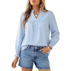 PRETTYGARDEN Women’s Boho Floral Blouses Dressy Casual(Striped)