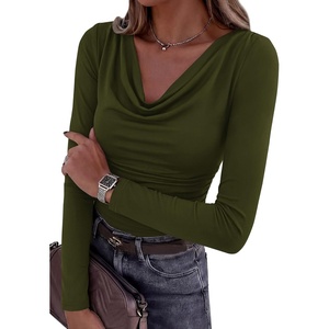 PRETTYGARDEN Women’s Cowl Neck Long Sleeve Shirts(Army Green)