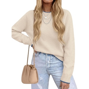 PRETTYGARDEN Womens Crewneck Fall Sweaters Pullover Tops(Beige)