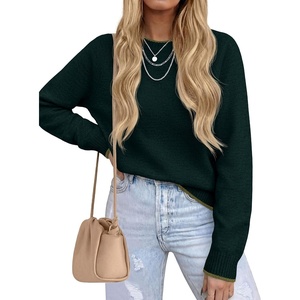 PRETTYGARDEN Womens Crewneck Fall Sweaters Pullover Tops(Dark Green)