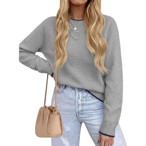 PRETTYGARDEN Womens Crewneck Fall Sweaters Pullover Tops(Grey)