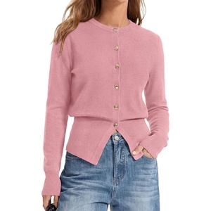 PRETTYGARDEN Womens Early Fall Fashion Knit Cardigan Sweaters(Pink)