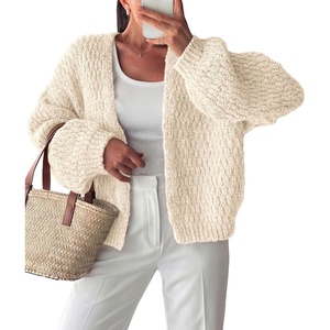 PRETTYGARDEN Women’s Fall Cardigan Open Front Chunky Sweaters(Beige)