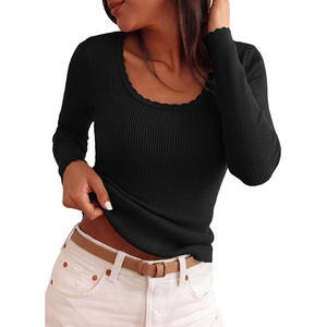 PRETTYGARDEN Women’s Fall Lightweight Ribbed Knit Sweaters(Black)