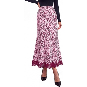 PRETTYGARDEN Women’s Flowy Satin Midi A Line Skirt(Floral Pink Rose Red)