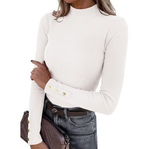 PRETTYGARDEN Women’s Long Sleeve Shirts Fall Going Out Tops(White)