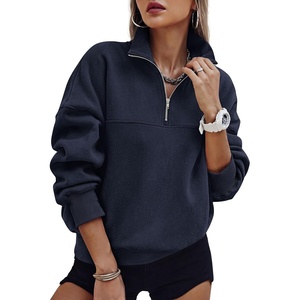 PRETTYGARDEN Women’s Quarter Zip Fleece Pullover Sweatshirts(Navy)