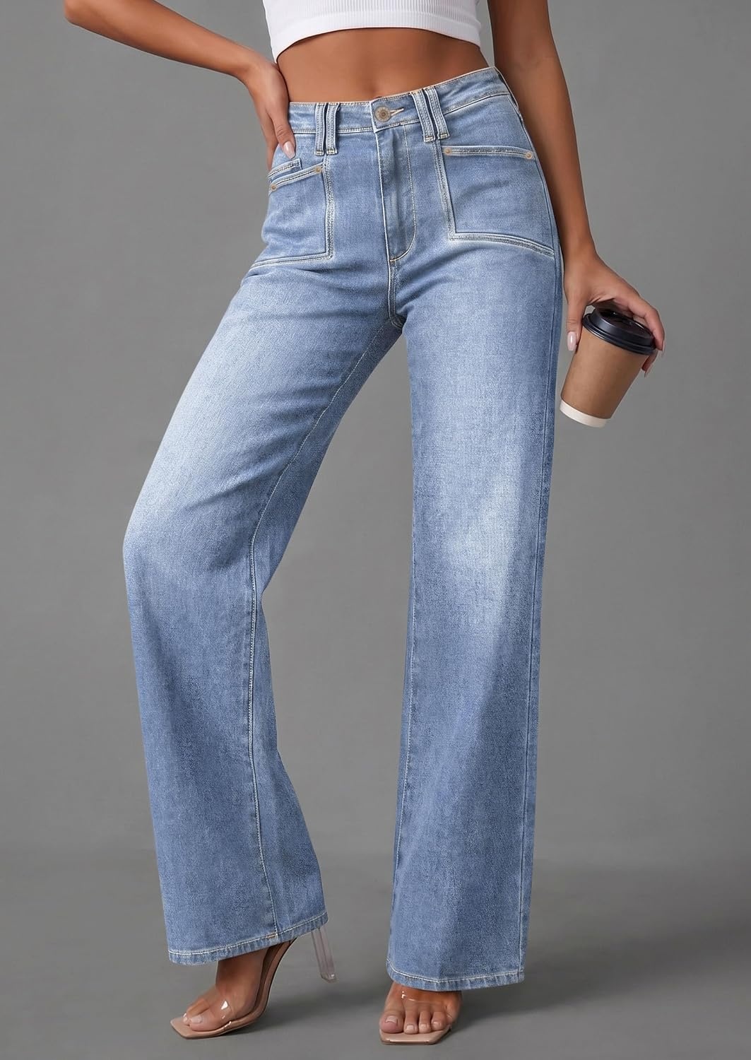 image:imagePRETTYGARDEN High Waisted Wide Leg Jeans for Women 2026 TrendyBeau Blue