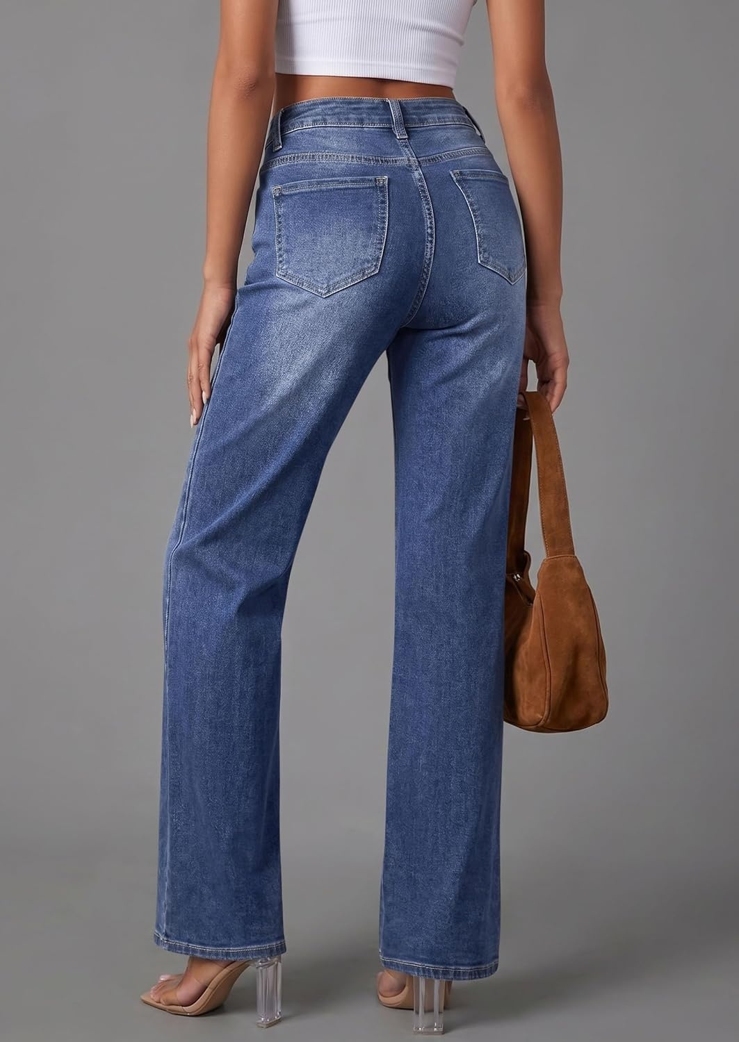 image:imagePRETTYGARDEN High Waisted Wide Leg Jeans for Women 2026 TrendyDark Blue