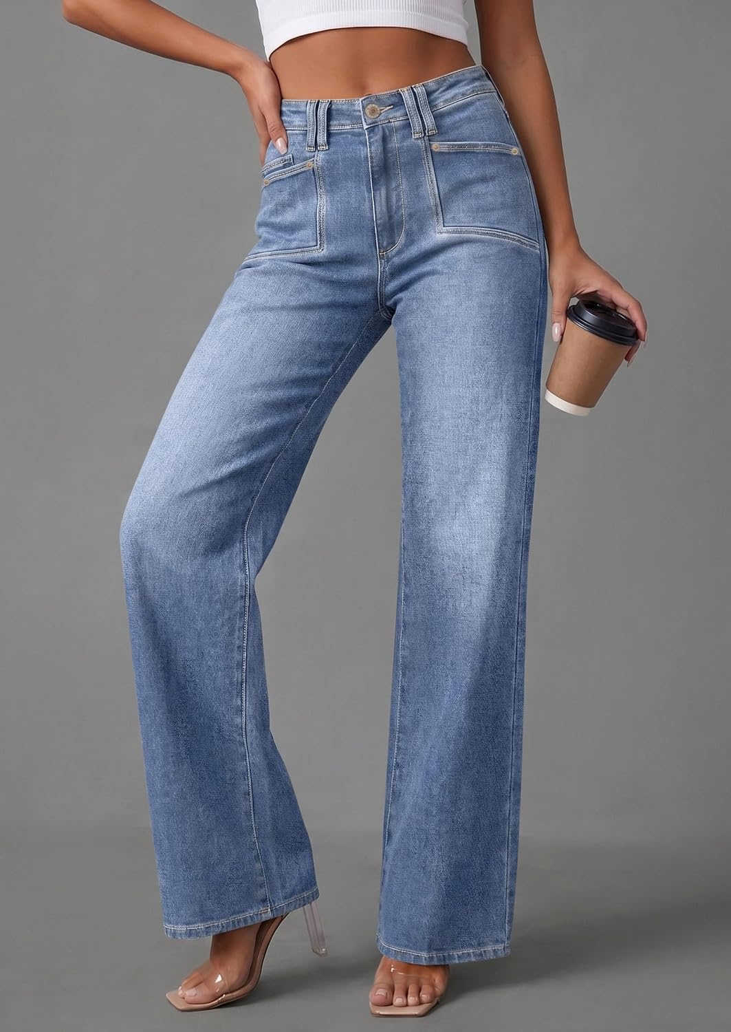 image:imagePRETTYGARDEN High Waisted Wide Leg Jeans for Women 2026 TrendyDusk Blue