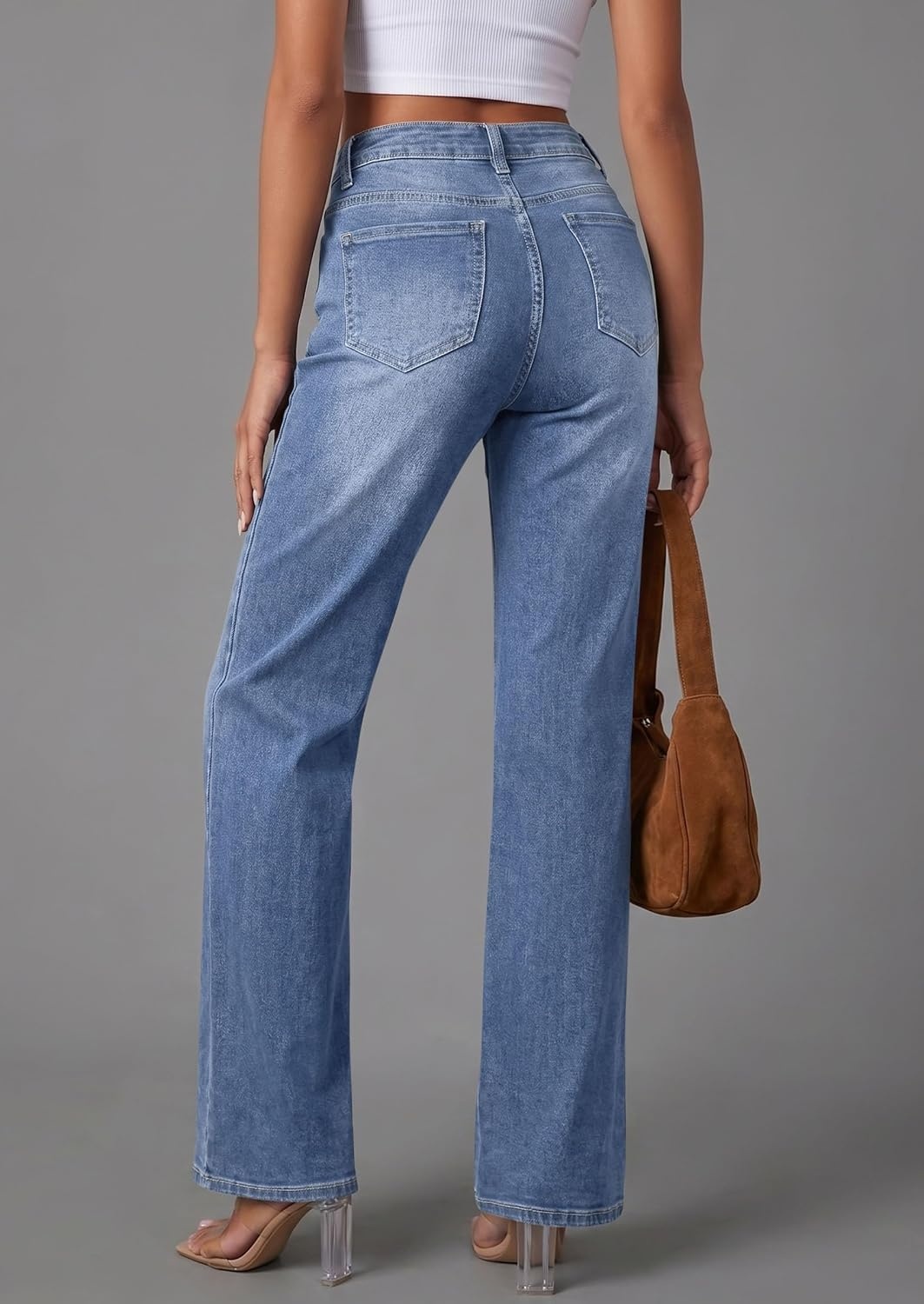 image:imagePRETTYGARDEN High Waisted Wide Leg Jeans for Women 2026 TrendyDusk Blue