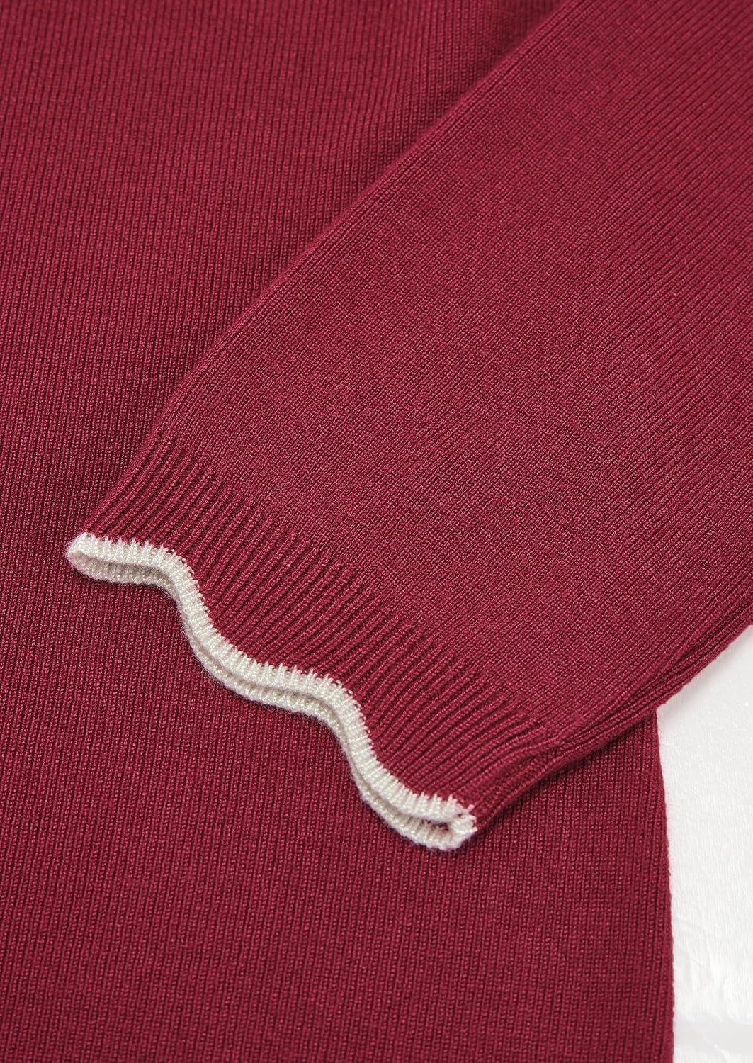 image:imagePRETTYGARDEN Womens Long Sleeve Ribbed Knit Pullover SweatersBurgundy