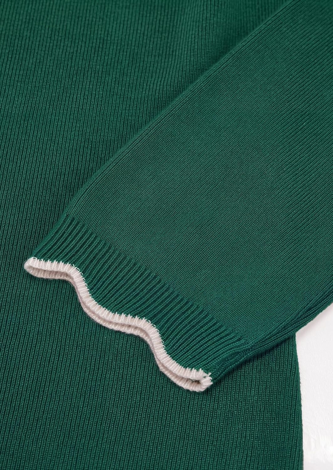 image:imagePRETTYGARDEN Womens Long Sleeve Ribbed Knit Pullover SweatersGreen